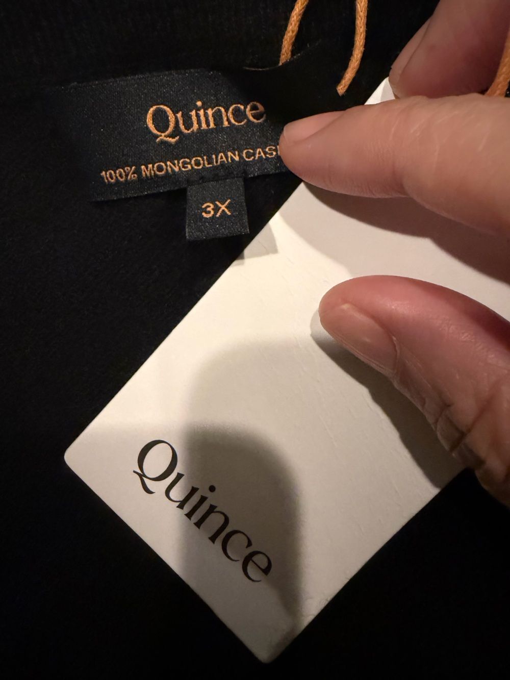 Quince Mongolian Cashmere V-Neck Sweater Black 3X - Picture 5 of 7